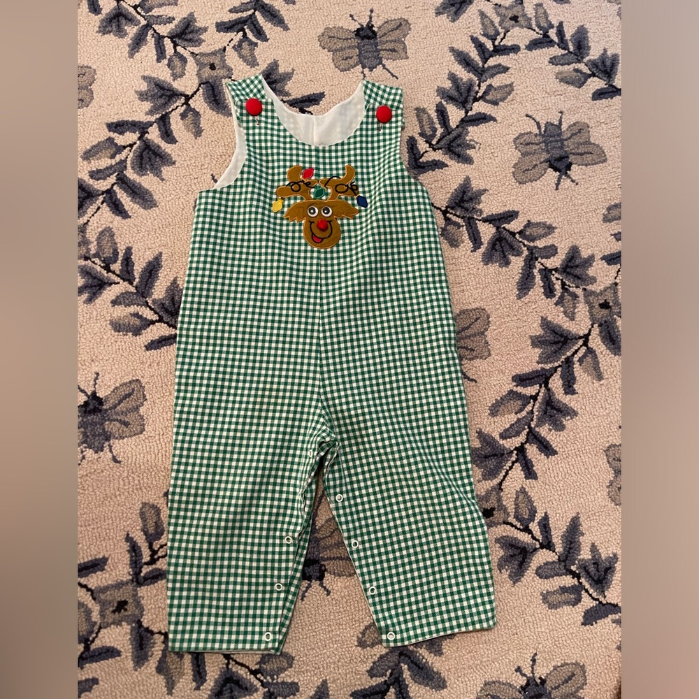 Green Gingham Kids One Piece